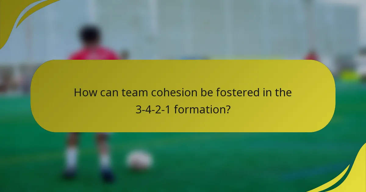 How can team cohesion be fostered in the 3-4-2-1 formation?