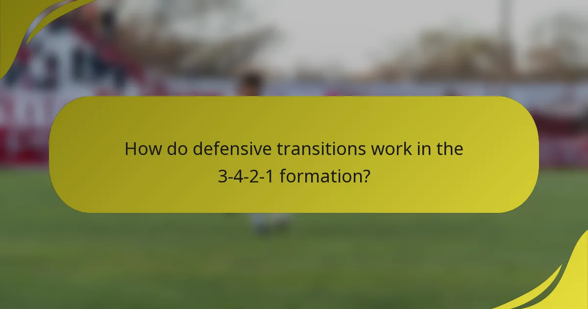 How do defensive transitions work in the 3-4-2-1 formation?
