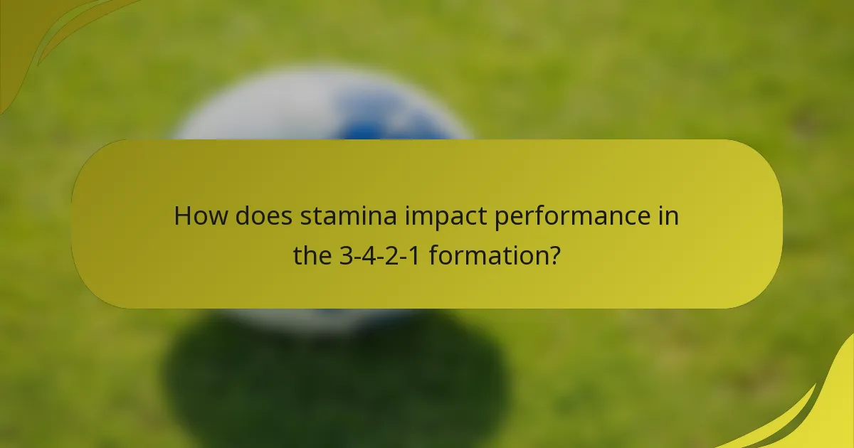 How does stamina impact performance in the 3-4-2-1 formation?