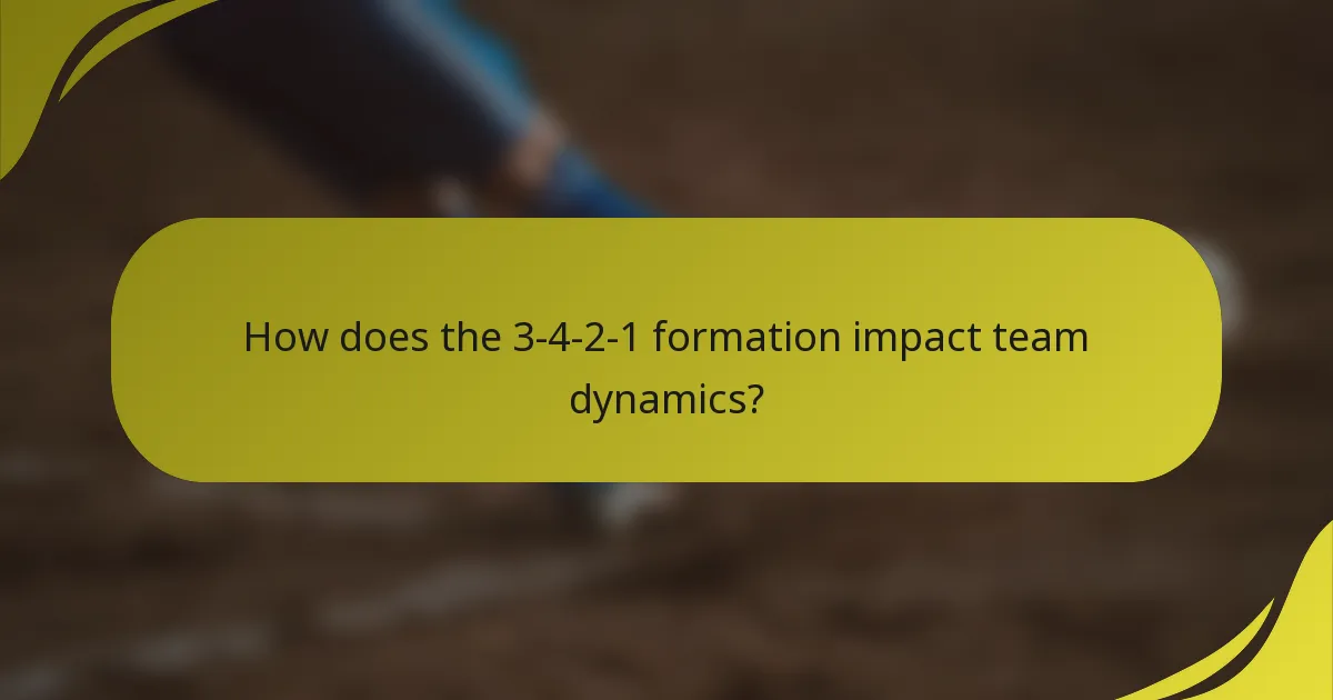 How does the 3-4-2-1 formation impact team dynamics?