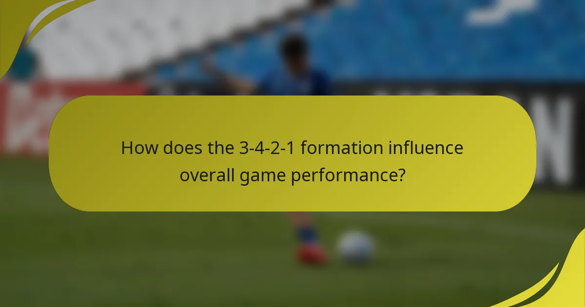 How does the 3-4-2-1 formation influence overall game performance?